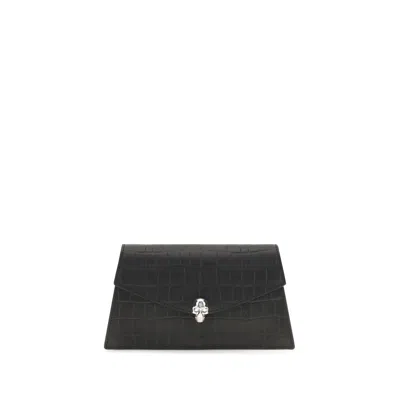 Alexander Mcqueen Black Calf Leather Bos Taurus Shoulder Bag