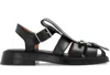 Alexander Mcqueen Black Calf Leather Sandals In Black