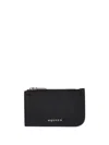 Alexander Mcqueen Black Pebbled Leather Card Holder With Zip In Black