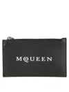 Alexander Mcqueen Black Calf Leather Wallet In Black