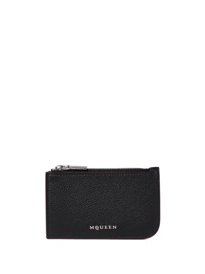 Alexander Mcqueen Black Calf Leather Wallets