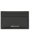 Alexander Mcqueen Black Calf Skin Wallet In Black