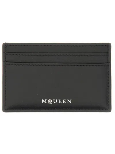 Alexander Mcqueen Black Calf Skin Wallet