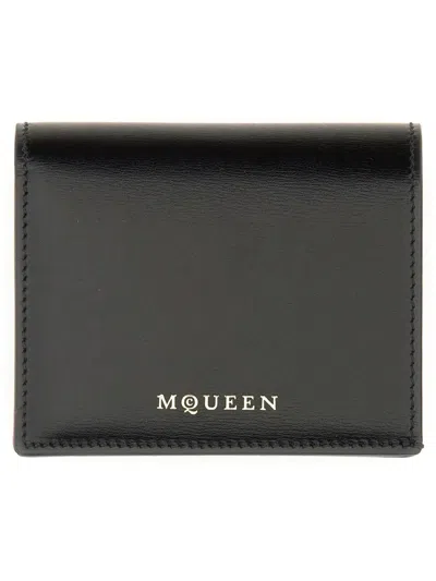Alexander Mcqueen Black Calf Skin Wallets