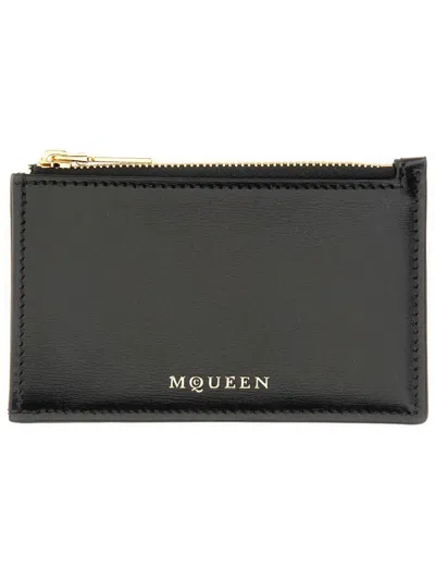 Alexander Mcqueen Black Calf Skin Wallets