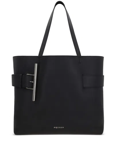 Alexander Mcqueen Alexander Mc Queen T Bar Leather Tote Bag In Black