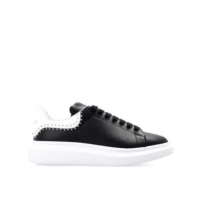 ALEXANDER MCQUEEN BLACK CALFSKIN CHUNKY SNEAKERS