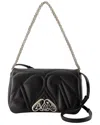 Alexander Mcqueen Black Calfskin Leather The Seal Small Bag In Black