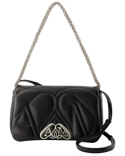 ALEXANDER MCQUEEN ALEXANDER MCQUEEN BLACK CALFSKIN LEATHER THE SEAL SMALL BAG