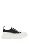 Alexander Mcqueen Black Canvas Tread Slick Sneakers In Multi