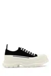 Alexander Mcqueen Black Canvas Tread Slick Sneakers In Multi