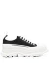 Alexander Mcqueen Black Canvas Tread Slick Sneakers In Multi