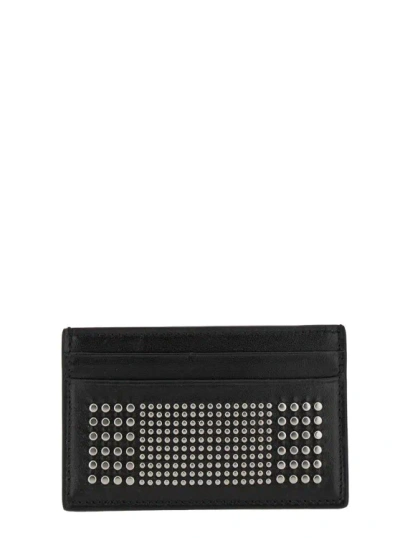 Alexander Mcqueen New Anil Leather Card Holder In Black