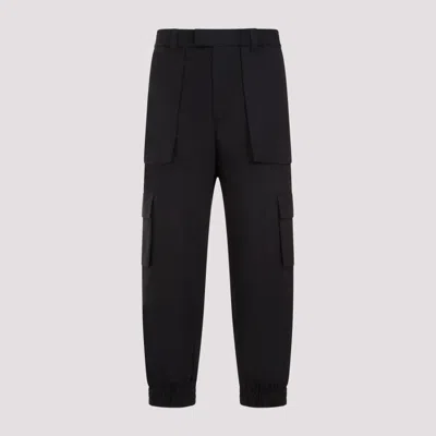 Alexander Mcqueen Cotton Cargo Trousers In Black