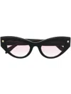 Alexander Mcqueen Cat-eye Frame Sunglasses In Black