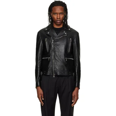 Alexander Mcqueen Black Classic Biker Leather Jacket