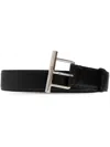 Alexander Mcqueen Twin Skull Leather Belt In Black