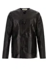 Alexander Mcqueen Black Classic Leather Jacket In Black