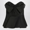 Alexander Mcqueen Black Corset Top In Silk Blend In Black
