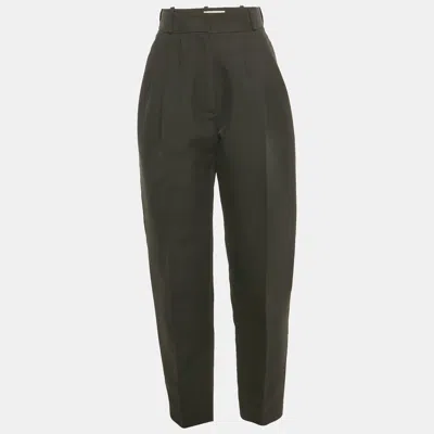 Pre-owned Alexander Mcqueen Black Cotton And Silk Tailored Trousers S