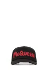 Alexander Mcqueen Men's Hat New Graffiti In Blackred