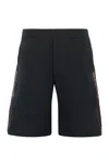 Alexander Mcqueen Black Cotton Bermuda Shorts In Black