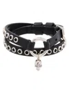 Alexander Mcqueen Black Cotton Bracelet In Black