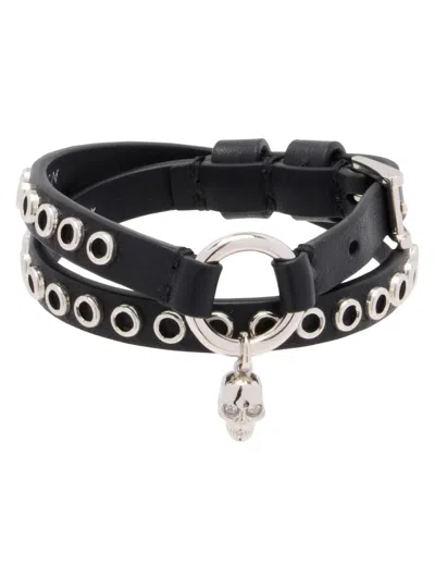 Alexander Mcqueen Black Cotton Bracelet