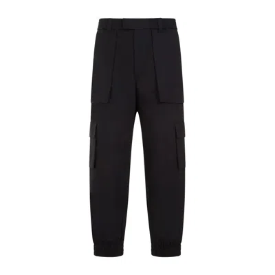 Alexander Mcqueen Khaki Cotton Canvas Cargo Pants In Black