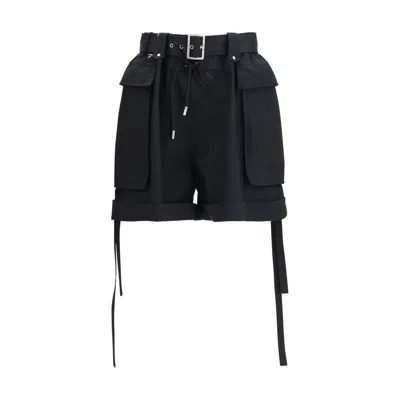 Alexander Mcqueen Cotton Shorts With Belt In Black