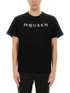 Alexander Mcqueen Logo Lettering Crewneck T-shirt In Black