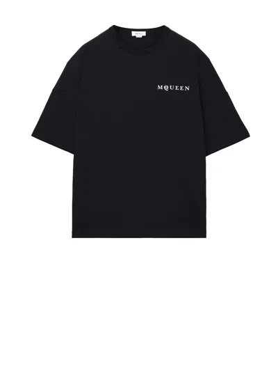ALEXANDER MCQUEEN ALEXANDER MCQUEEN BLACK COTTON CLOTHING T-SHIRTS