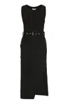 ALEXANDER MCQUEEN BLACK COTTON DRESS WITH WAIST BELT FOR WOMEN