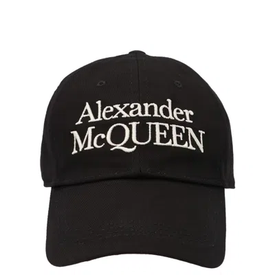Alexander Mcqueen Black Cotton Hat