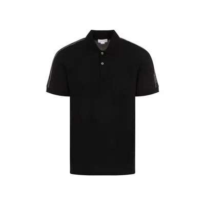 Alexander Mcqueen Organic Cotton Piquet Polo Shirt In Black