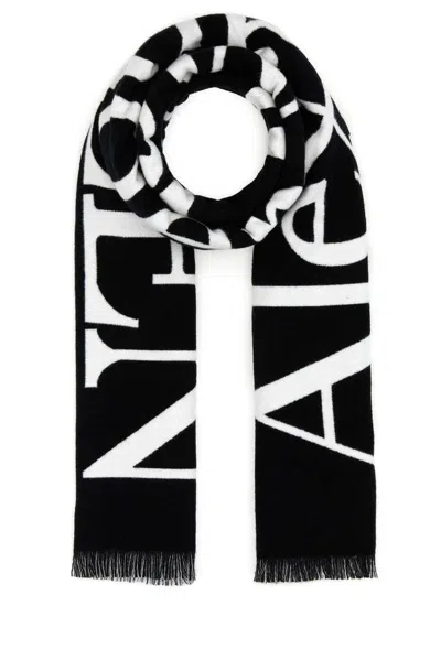 Alexander Mcqueen Black Cotton Scarf