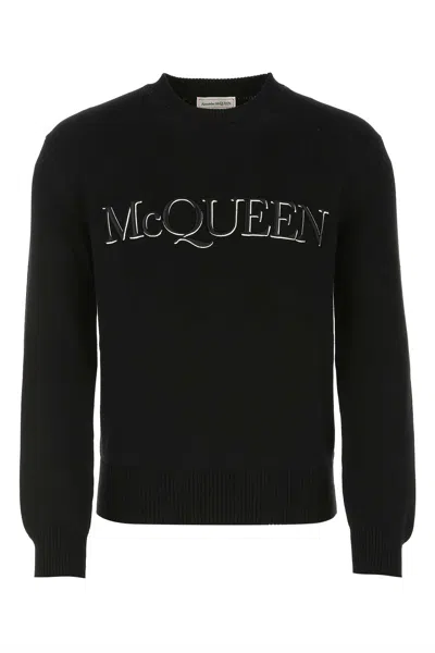 Alexander Mcqueen Black Cotton Sweater In 1011