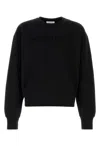 Alexander Mcqueen Black Cotton Sweater In Black