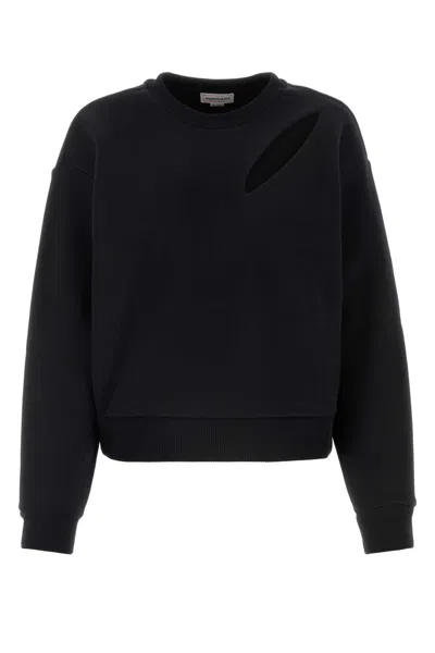ALEXANDER MCQUEEN ALEXANDER MCQUEEN BLACK COTTON SWEATSHIRT