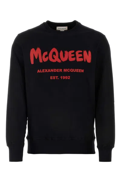 ALEXANDER MCQUEEN BLACK COTTON SWEATSHIRT