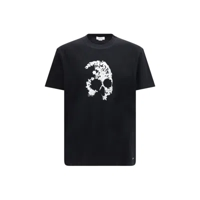 Alexander Mcqueen Crew Neck Graphic Print Short Sleeve T Shirt In Black