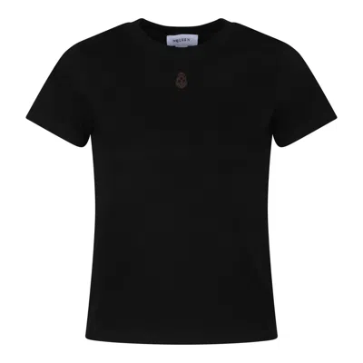 Alexander Mcqueen Black Cotton T-shirts And Polos