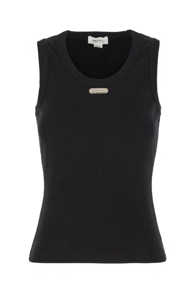 ALEXANDER MCQUEEN BLACK COTTON TOP