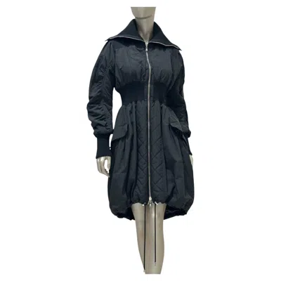 Pre-owned Alexander Mcqueen Black Couture Down Bomber Jacket Sz.42