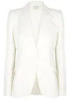 Alexander Mcqueen Viscose Blend Crepe One Button Blazer In Ivory