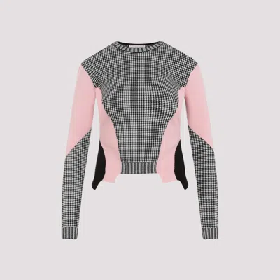 ALEXANDER MCQUEEN BLACK CREW NECK PULLOVER