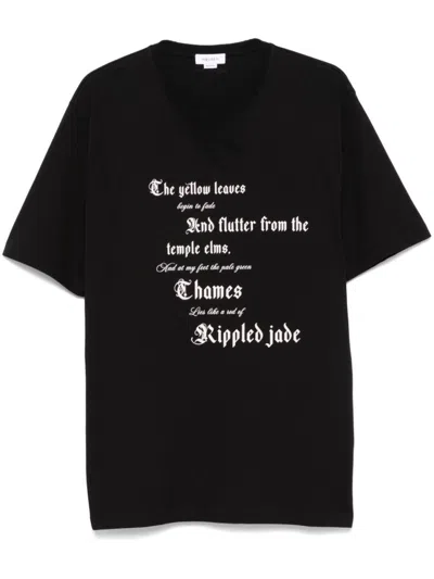 ALEXANDER MCQUEEN BLACK CREWNECK PRINTED T-SHIRT