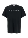 Alexander Mcqueen Logo Print Crewneck T-shirt In Black