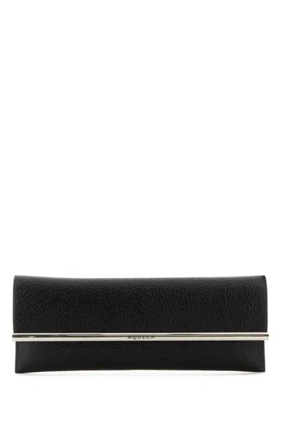 ALEXANDER MCQUEEN BLACK CROSS B-LONG CLUTCH