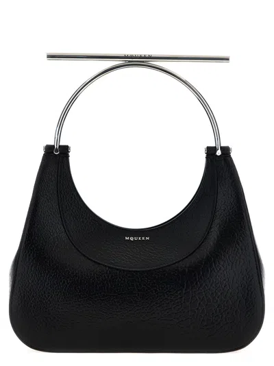 ALEXANDER MCQUEEN BLACK CROSS-BAR SHOULDER BAG